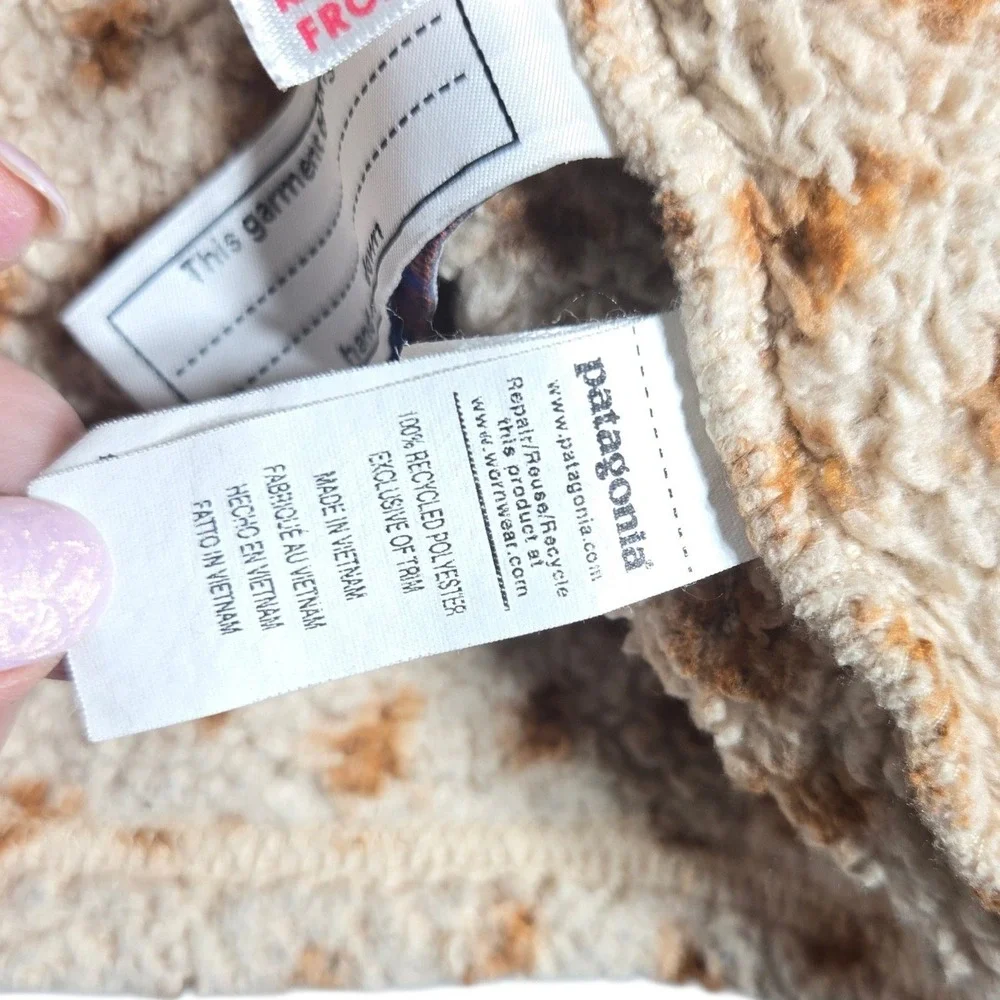 Patagonia Baby Furry Friends Hoody 12-18M Dear Deer Tuber Tan Fleece Jacket